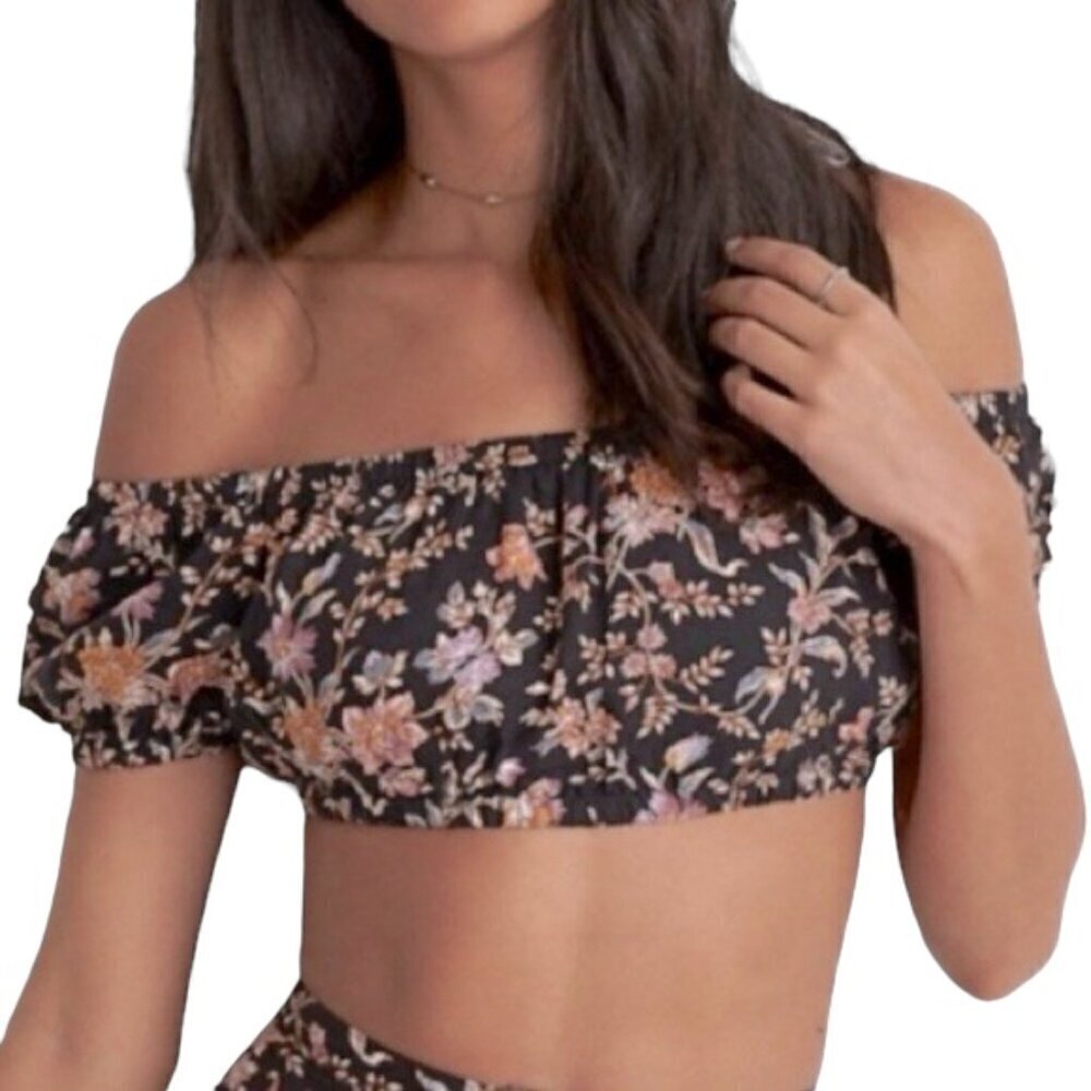 AMERICAN EAGLE Floral Off-the-Shoulder Crop Top - Size XL